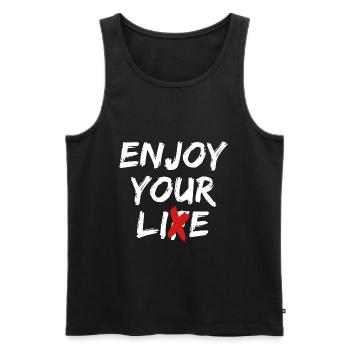 Enjoy Your Lie Street Art Zitat Statement - Männer Premium Bio Tank Top - Schwarz - Vorne - AI Model Male 178 light (178cm)