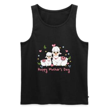 Maman animal lama pour la fête des mères - Débardeur bio Premium Homme - noir - Devant - Michal (187cm)