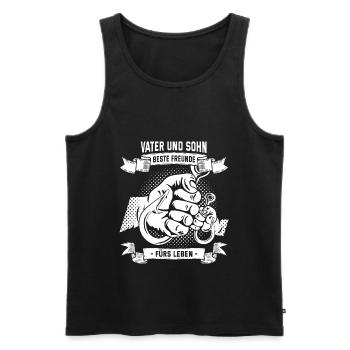 Angler Vater Und Sohn Beste Freunde Fürs Leben Fis - Männer Premium Bio Tank Top - Schwarz - Vorne - AI Model Male 178 light (178cm)