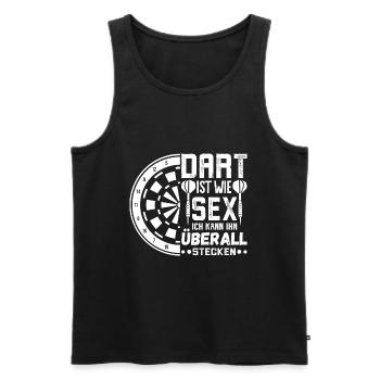 Darts - Ich kann ihn überall hinstecken - Männer Premium Bio Tank Top - Schwarz - Vorne - Michal (187cm)