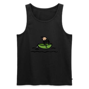 Wasserfahrzeug - Boot fahren - Motorboot - Männer Premium Bio Tank Top - Schwarz - Vorne - AI Model Male 178 light (178cm)