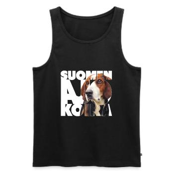 Finnish Hunting Dog I - Men's Premium Organic Tank Top - black - Front - AI Model Male 178 light (178cm)