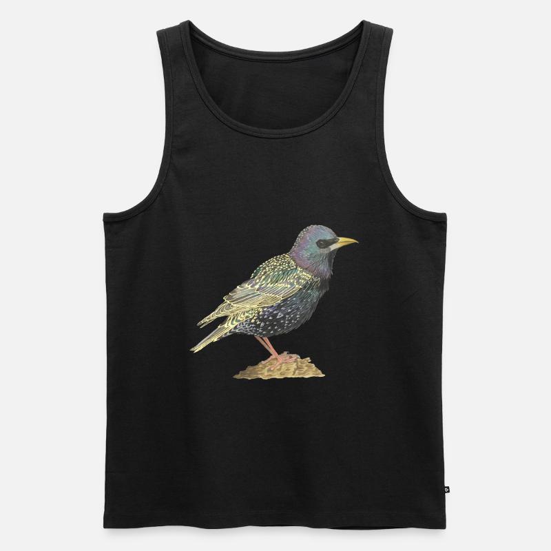 Star Vogel starling - Männer Premium Bio Tank Top - Schwarz