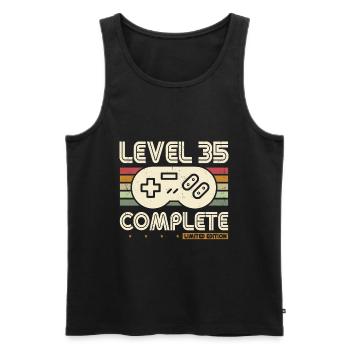 35 Birthday Level 35 Complete 35 Years Gift - Men's Premium Organic Tank Top - black - Front - AI Model Male 178 light (178cm)
