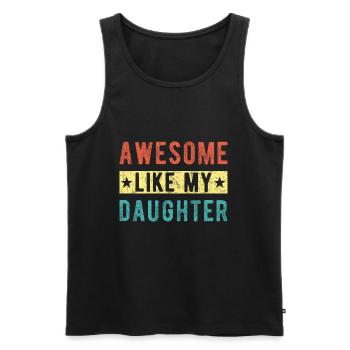 Génial comme ma fille - Débardeur bio Premium Homme - noir - Devant - Michal (187cm)