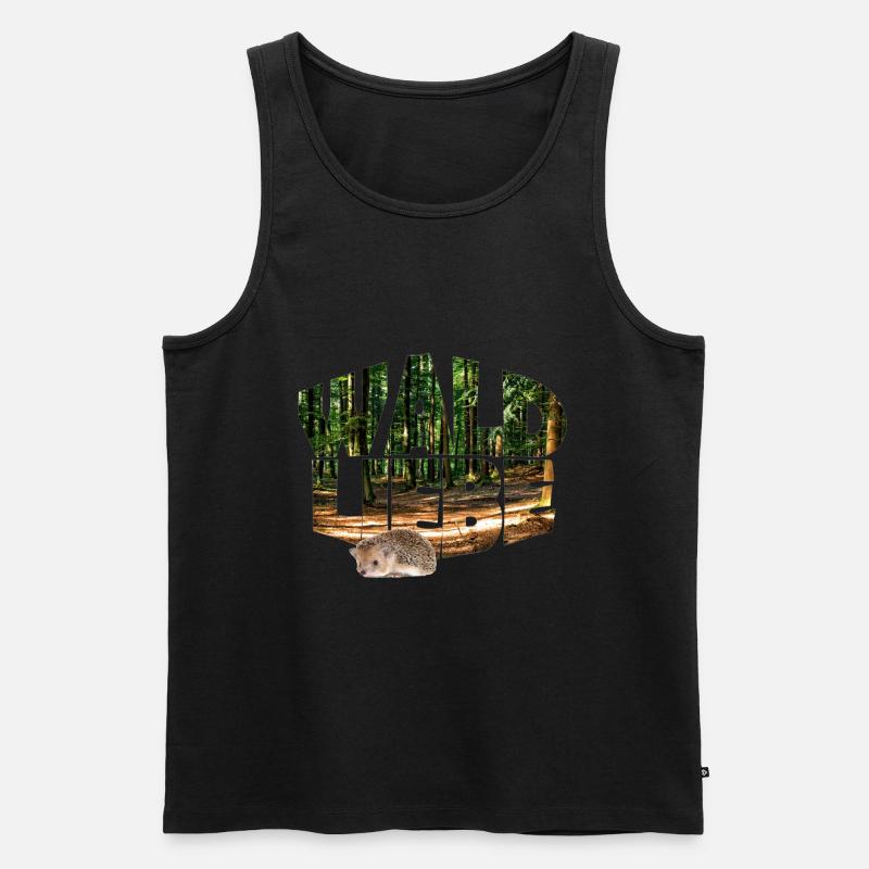 wald 20 waldliebe mit igel - Männer Premium Bio Tank Top - Schwarz