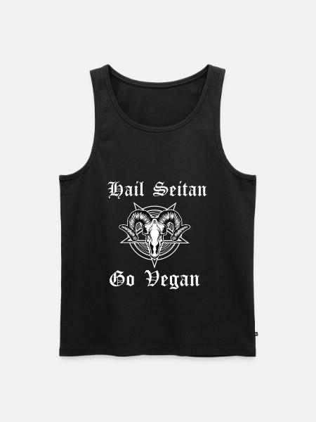 Hail seitan go vegan - Männer Premium Bio Tank Top - Schwarz