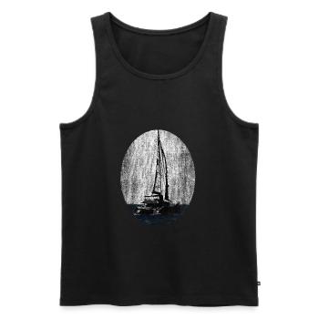 Katamaran Segler Segelschiff - Männer Premium Bio Tank Top - Schwarz - Vorne - Michal (187cm)