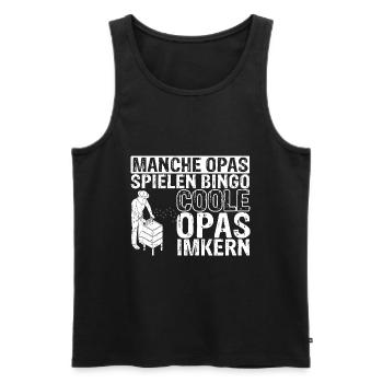 Manche Opas spielen Bingo coole Opas imkern Imker - Männer Premium Bio Tank Top - Schwarz - Vorne - Michal (187cm)