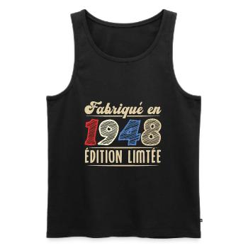 Fabriqué en 1948, Vintage cadeau d'anniversaire - Débardeur bio Premium Homme - noir - Devant - Michal (187cm)