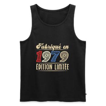 Fabriqué en 1979, Vintage cadeau d'anniversaire - Débardeur bio Premium Homme - noir - Devant - Michal (187cm)