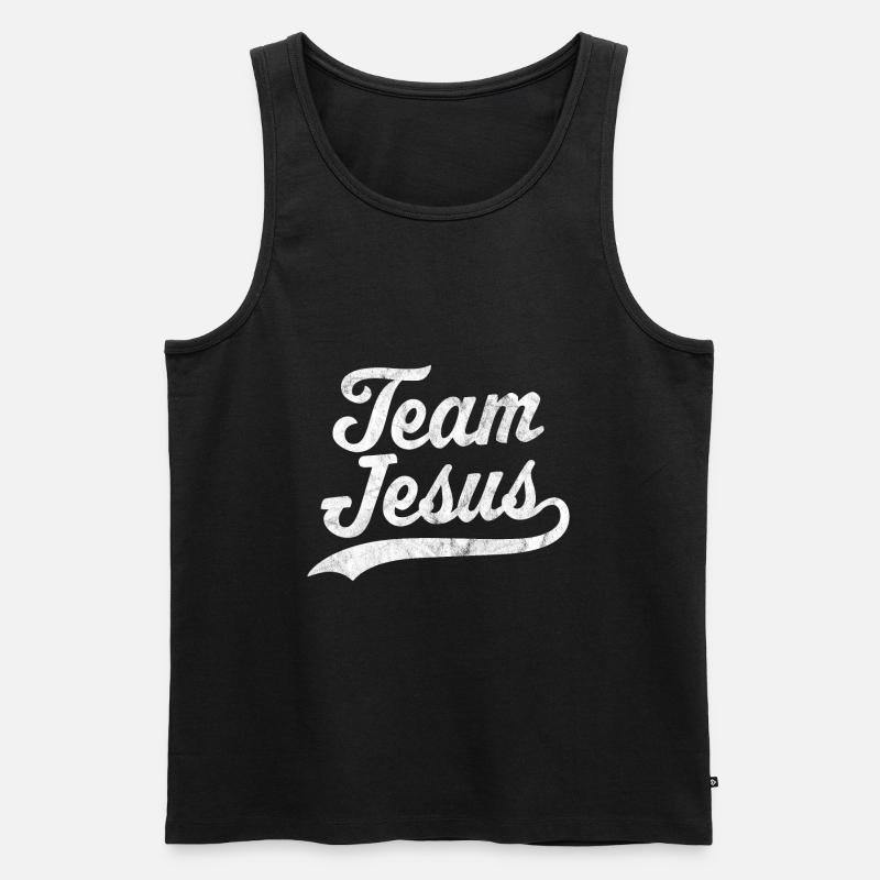 Team Jesus - Männer Premium Bio Tank Top - Schwarz