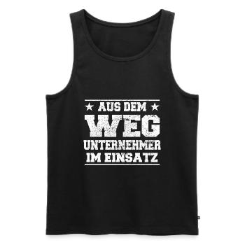 Aus dem Weg Unternehmer im Einsatz Design - Männer Premium Bio Tank Top - Schwarz - Vorne - Michal (187cm)