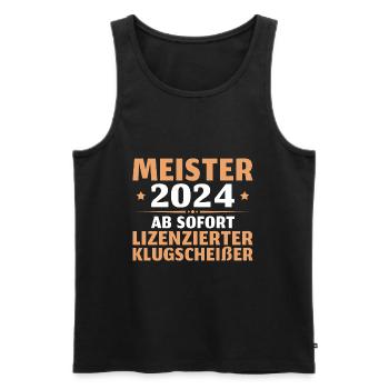 Fortbildung bestanden 2024 Meisterprüfung Meister - Männer Premium Bio Tank Top - Schwarz - Vorne - AI Model Male 178 light (178cm)