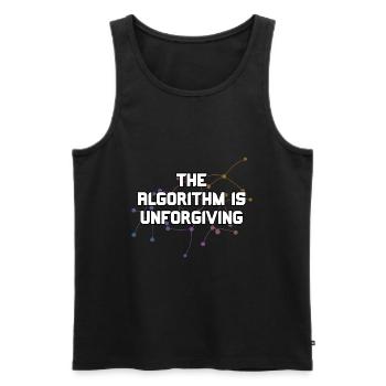 L’algorithme est impitoyable nœuds de réseau drôle - Débardeur bio Premium Homme - noir - Devant - AI Model Male 178 light (178cm)