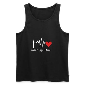 cool faith hope love gift - Men's Premium Organic Tank Top - black - Front - Michal (187cm)