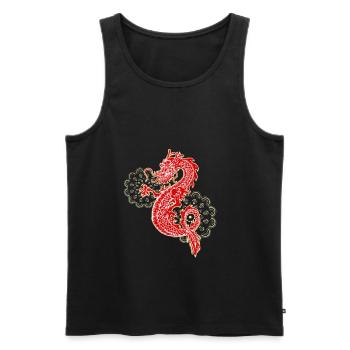 Chinesischer Drachen mit Mandala Geschenk - Männer Premium Bio Tank Top - Schwarz - Vorne - Michal (187cm)