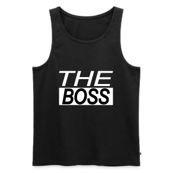 the boss - l’idée de cadeau de patron réel - Débardeur bio Premium Homme - noir - Devant - Michal (187cm)