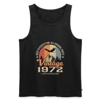 Vintage Retro Jahrgang 1972 Original - Männer Premium Bio Tank Top - Schwarz - Vorne - AI Model Male 178 light (178cm)