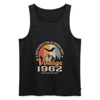 Vintage retro 1962 - Débardeur bio Premium Homme - noir - Devant - Michal (187cm)