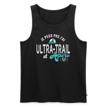 je peux pas j ai ultra trail cadeau cool traileur - Débardeur bio Premium Homme - noir - Devant - Michal (187cm)