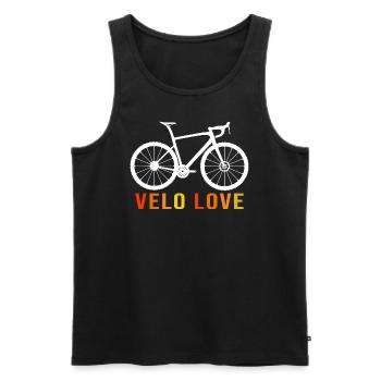Velolove Bike Love Radfahren - Männer Premium Bio Tank Top - Schwarz - Vorne - AI Model Male 178 light (178cm)