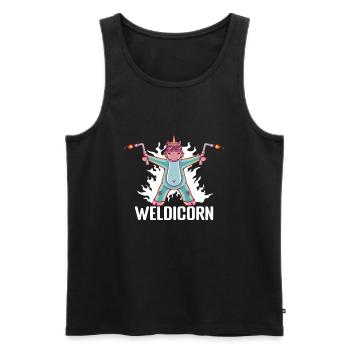 Welder Welding Weld Weldicorn Idée cadeau - Débardeur bio Premium Homme - noir - Devant - Michal (187cm)