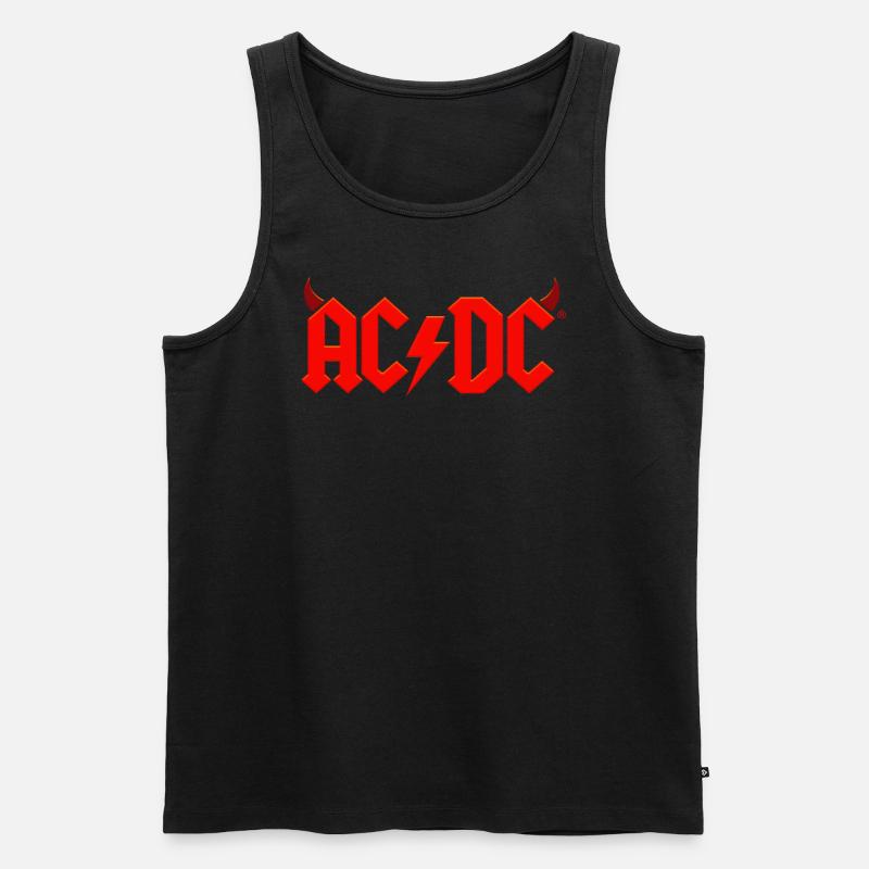 AC/DC Red Logo With Devil's Horns - Men's Premium Organic Tank Top - black