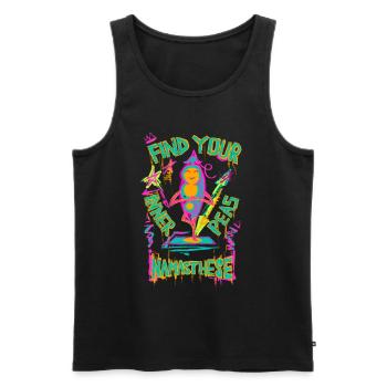 Find Your Inner Peas - Männer Premium Bio Tank Top - Schwarz - Vorne - AI Model Male 178 light (178cm)
