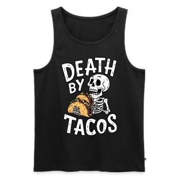 Humorvolles Skelett Fest Tod von Tacos Design - Männer Premium Bio Tank Top - Schwarz - Vorne - AI Model Male 178 light (178cm)