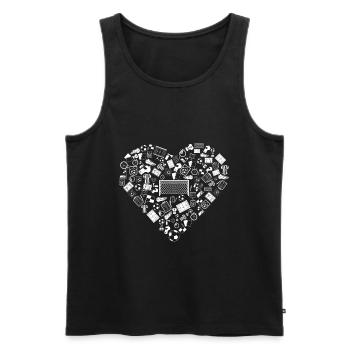 J'aime le football | Stade de sports de balle - Débardeur bio Premium Homme - noir - Devant - AI Model Male 178 light (178cm)