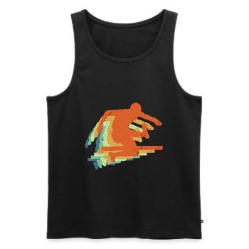 Retro Hurdling Sport, Hürden Track & Field Geschenk - Männer Premium Bio Tank Top - Schwarz - Vorne - Michal (187cm)