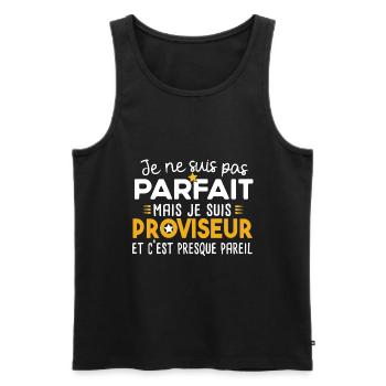 Proviseur Homme Cadeau Métier Ecole Collège Humour - Débardeur bio Premium Homme - noir - Devant - Michal (187cm)