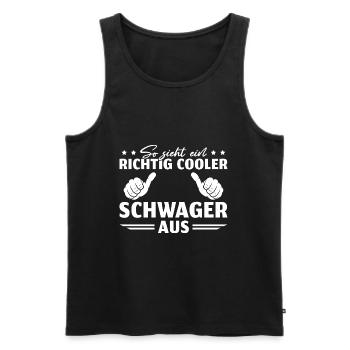 Richtig cooler Schwager Geschenk - Männer Premium Bio Tank Top - Schwarz - Vorne - Michal (187cm)