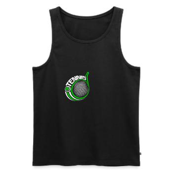 Tennis player fan gift idea - Men's Premium Organic Tank Top - black - Front - AI Model Male 178 light (178cm)