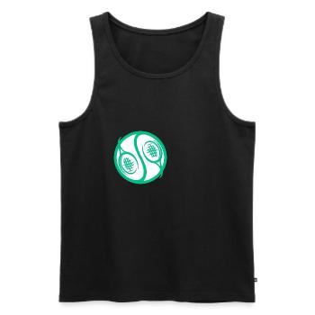 Tennis player fan gift idea - Men's Premium Organic Tank Top - black - Front - AI Model Male 178 light (178cm)