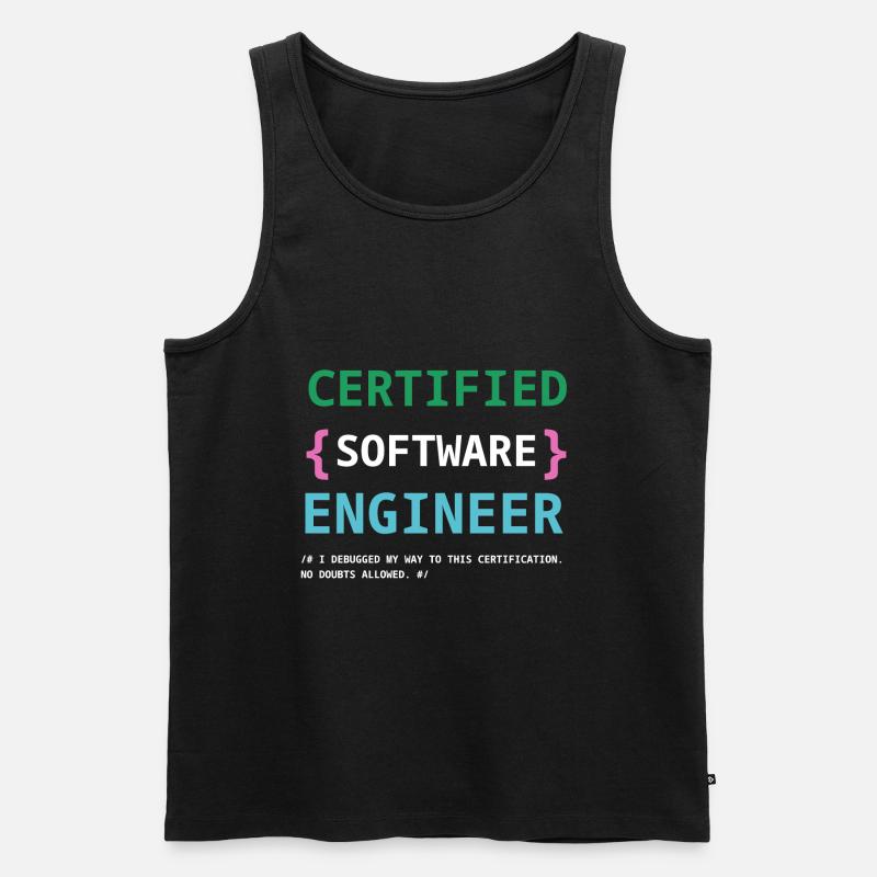 Funny Certified Software engineer - Men's Premium Organic Tank Top - black