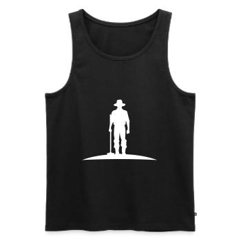 Silhouette d’agriculteur - Débardeur bio Premium Homme - noir - Devant - Michal (187cm)