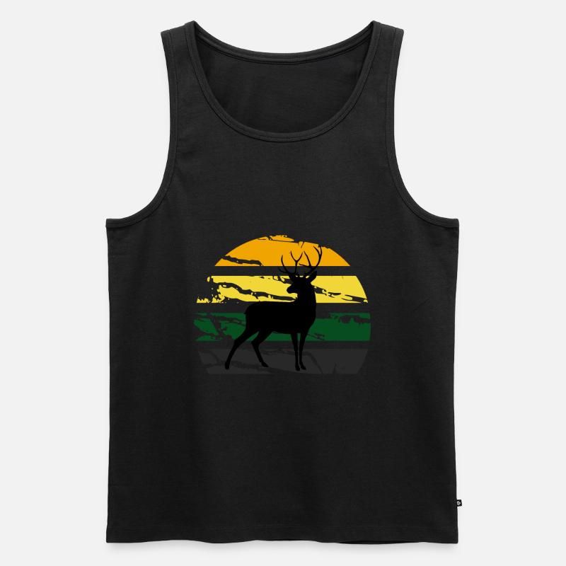 Hirsch - Männer Premium Bio Tank Top - Schwarz