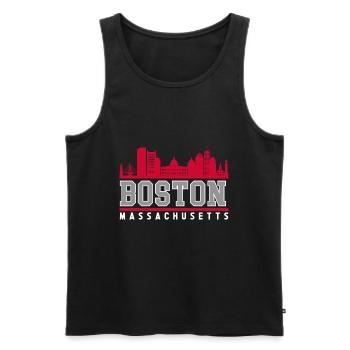 Boston Massachusetts Skyline - Men's Premium Organic Tank Top - black - Front - AI Model Male 178 light (178cm)
