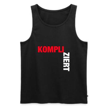 Kompliziert - Männer Premium Bio Tank Top - Schwarz - Vorne - Michal (187cm)