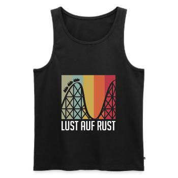 Lust auf Rust vintage retro Achterbahn Motiv - Männer Premium Bio Tank Top - Schwarz - Vorne - AI Model Male 178 light (178cm)
