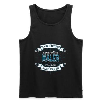 Maler Spruch Handwerker - Männer Premium Bio Tank Top - Schwarz - Vorne - AI Model Male 178 light (178cm)