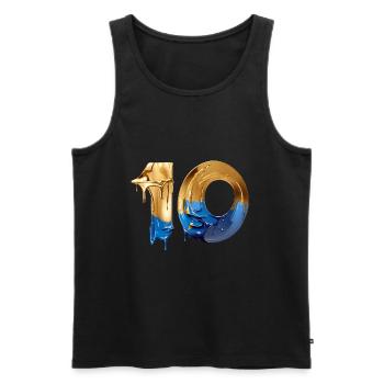 NO. 10 NUMBER 10 COOL 10TH BIRTHDAY - Men's Premium Organic Tank Top - black - Front - AI Model Male 178 light (178cm)