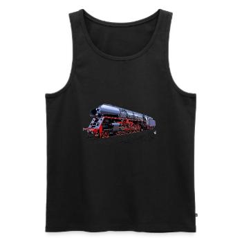 Dampflok 01 519 in Farbe - Männer Premium Bio Tank Top - Schwarz - Vorne - Michal (187cm)