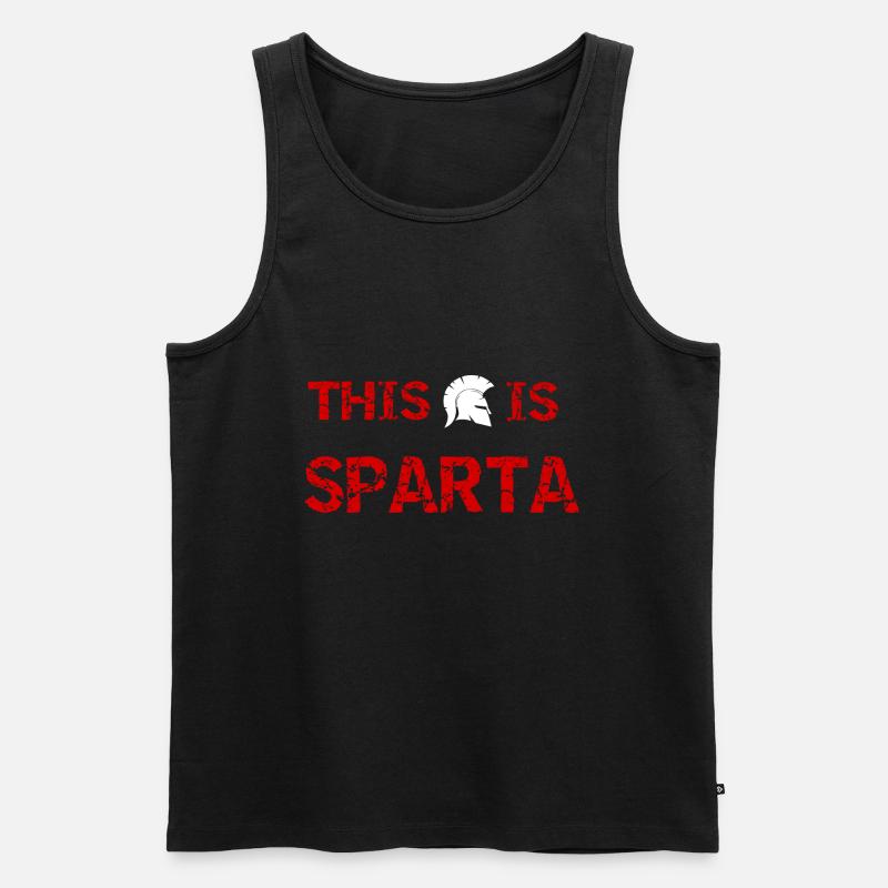 This is Sparta - Männer Premium Bio Tank Top - Schwarz