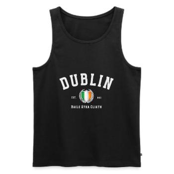 Dublin, Irland – Vintage Irische Flagge - Männer Premium Bio Tank Top - Schwarz - Vorne - Michal (187cm)