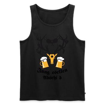 Hirsch mit Beute JGA Bier Bierkrüge zum Anstossen - Männer Premium Bio Tank Top - Schwarz - Vorne - AI Model Male 178 light (178cm)