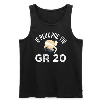 je peux pas j ai GR 20 randonnée corse - Débardeur bio Premium Homme - noir - Devant - AI Model Male 178 light (178cm)