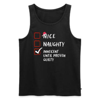 Coquin Nice Innocent, drôle de cadeau de Noël - Débardeur bio Premium Homme - noir - Devant - Michal (187cm)